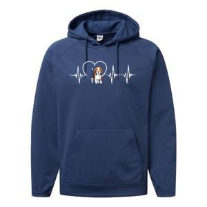 Beagle Heartbeat Love Beagle Performance Fleece Hoodie