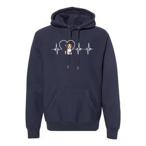 Beagle Heartbeat Love Beagle Premium Hoodie