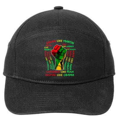 Black History Leaders Fist Hand Juneteenth African American 7-Panel Snapback Hat