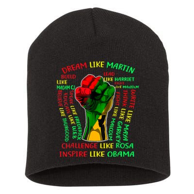 Black History Leaders Fist Hand Juneteenth African American Short Acrylic Beanie