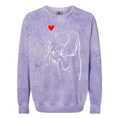 Basset Hound Love Dog  Colorblast Crewneck Sweatshirt