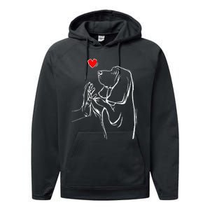 Basset Hound Love Dog  Performance Fleece Hoodie