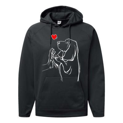 Basset Hound Love Dog  Performance Fleece Hoodie