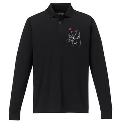 Basset Hound Love Dog  Performance Long Sleeve Polo