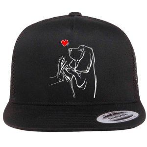 Basset Hound Love Dog  Flat Bill Trucker Hat