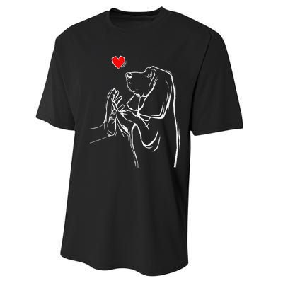 Basset Hound Love Dog  Performance Sprint T-Shirt