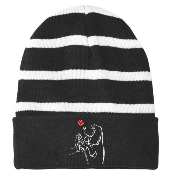 Basset Hound Love Dog  Striped Beanie with Solid Band