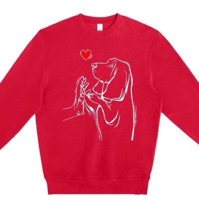 Basset Hound Love Dog  Premium Crewneck Sweatshirt