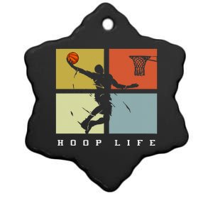 Basketball Hoop Life Player Retro Gift Ceramic Star Ornament