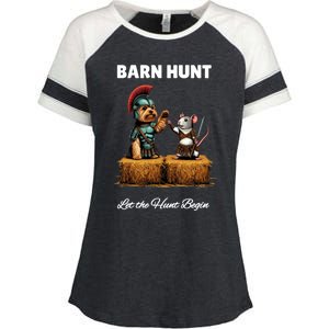 Barn Hunt Lover Cute Warrior Rat And Yorkshire Terrier Dog Gift Enza Ladies Jersey Colorblock Tee