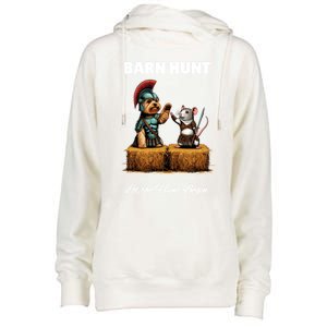 Barn Hunt Lover Cute Warrior Rat And Yorkshire Terrier Dog Gift Womens Funnel Neck Pullover Hood