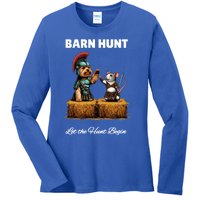 Barn Hunt Lover Cute Warrior Rat And Yorkshire Terrier Dog Gift Ladies Long Sleeve Shirt