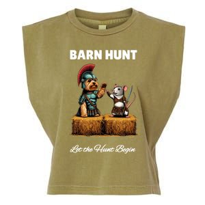 Barn Hunt Lover Cute Warrior Rat And Yorkshire Terrier Dog Gift Garment-Dyed Women's Muscle Tee