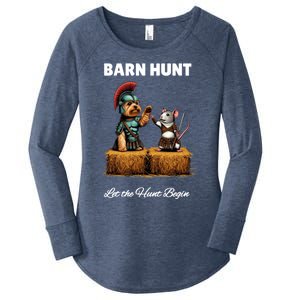 Barn Hunt Lover Cute Warrior Rat And Yorkshire Terrier Dog Gift Women's Perfect Tri Tunic Long Sleeve Shirt