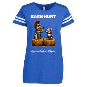 Barn Hunt Lover Cute Warrior Rat And Yorkshire Terrier Dog Gift Enza Ladies Jersey Football T-Shirt