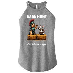 Barn Hunt Lover Cute Warrior Rat And Yorkshire Terrier Dog Gift Women's Perfect Tri Rocker Tank