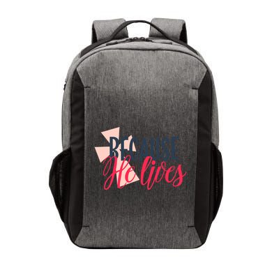 Because He Lives Jesus Cross Vector Backpack