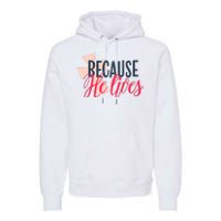 Because He Lives Jesus Cross Premium Hoodie