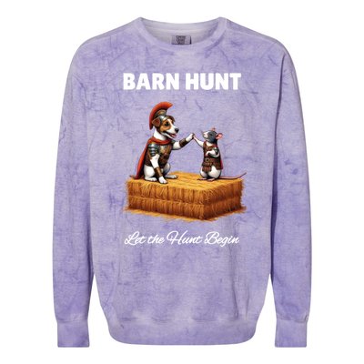 Barn Hunt Lover Cute Warrior Rat And Russell Terrier Dog Cute Gift Colorblast Crewneck Sweatshirt