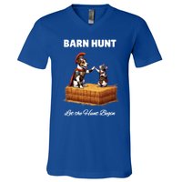 Barn Hunt Lover Cute Warrior Rat And Russell Terrier Dog Cute Gift V-Neck T-Shirt