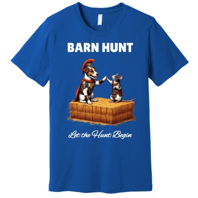 Barn Hunt Lover Cute Warrior Rat And Russell Terrier Dog Cute Gift Premium T-Shirt