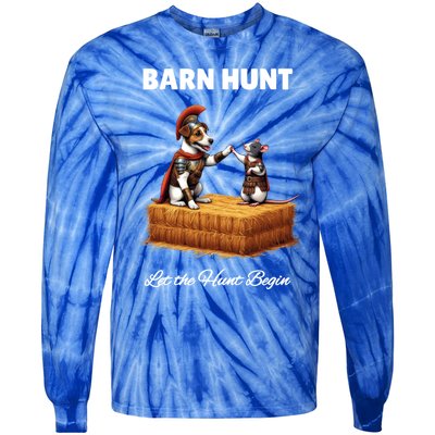 Barn Hunt Lover Cute Warrior Rat And Russell Terrier Dog Cute Gift Tie-Dye Long Sleeve Shirt