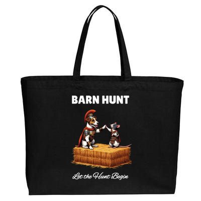 Barn Hunt Lover Cute Warrior Rat And Russell Terrier Dog Cute Gift Cotton Canvas Jumbo Tote