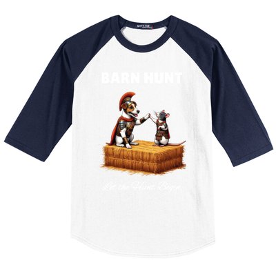 Barn Hunt Lover Cute Warrior Rat And Russell Terrier Dog Cute Gift Baseball Sleeve Shirt