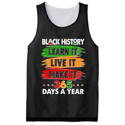 Black History Learn Live Make It 365 Days A Year Mesh Reversible Basketball Jersey Tank