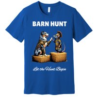 Barn Hunt Lover Cute Warrior Rat And Blue Merle Aussie Dog Cute Gift Premium T-Shirt