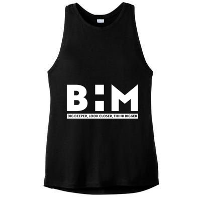 BHM Black History Month Dig Deeper Look Closer Think Bigger Ladies PosiCharge Tri-Blend Wicking Tank