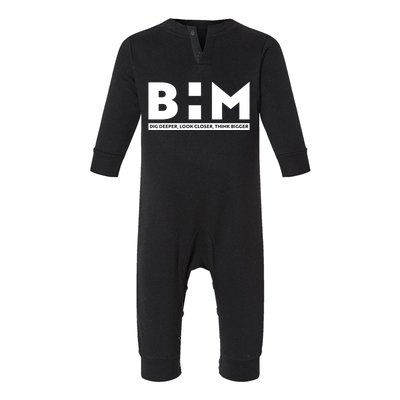 BHM Black History Month Dig Deeper Look Closer Think Bigger Infant Fleece One Piece