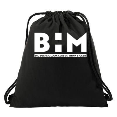 BHM Black History Month Dig Deeper Look Closer Think Bigger Drawstring Bag