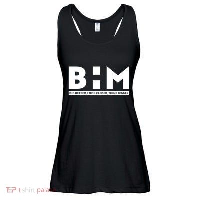 BHM Black History Month Dig Deeper Look Closer Think Bigger Ladies Essential Flowy Tank