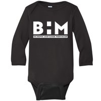 BHM Black History Month Dig Deeper Look Closer Think Bigger Baby Long Sleeve Bodysuit