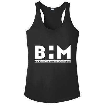 BHM Black History Month Dig Deeper Look Closer Think Bigger Ladies PosiCharge Competitor Racerback Tank