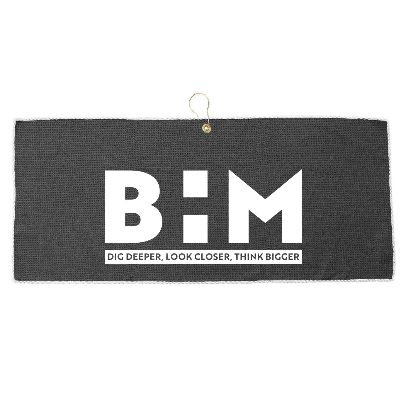 BHM Black History Month Dig Deeper Look Closer Think Bigger Large Microfiber Waffle Golf Towel