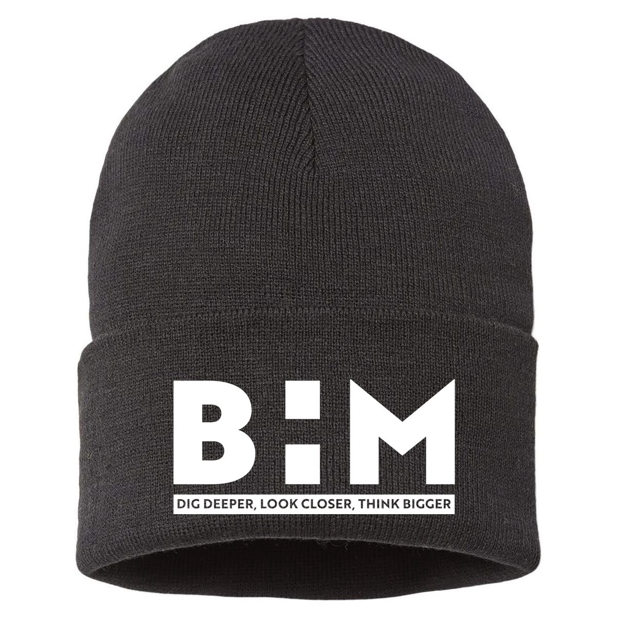 BHM Black History Month Dig Deeper Look Closer Think Bigger Sustainable Knit Beanie