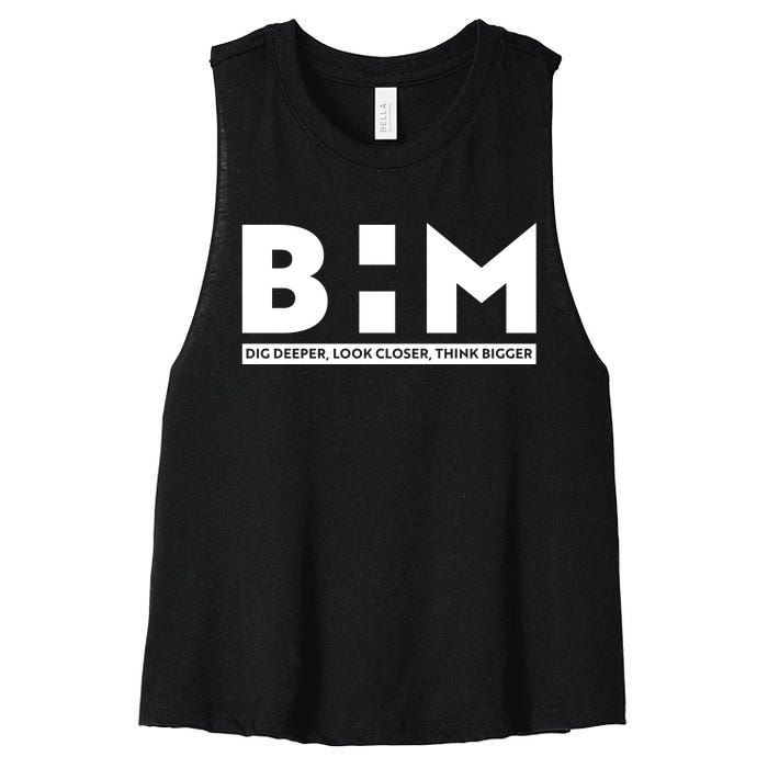 BHM Black History Month Dig Deeper Look Closer Think Bigger Women's Racerback Cropped Tank