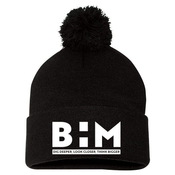 BHM Black History Month Dig Deeper Look Closer Think Bigger Pom Pom 12in Knit Beanie