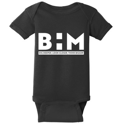 BHM Black History Month Dig Deeper Look Closer Think Bigger Baby Bodysuit