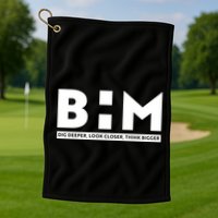 BHM Black History Month Dig Deeper Look Closer Think Bigger Golf Towel