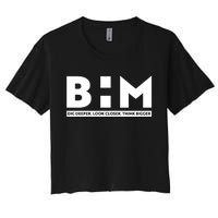 BHM Black History Month Dig Deeper Look Closer Think Bigger Women's Crop Top Tee