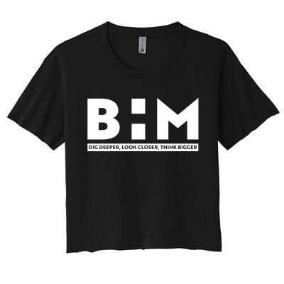 BHM Black History Month Dig Deeper Look Closer Think Bigger Women's Crop Top Tee