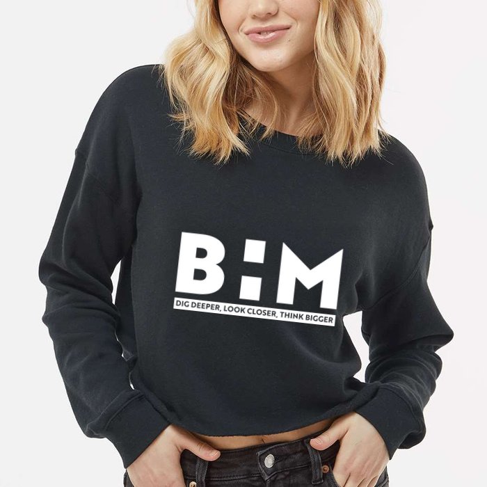 BHM Black History Month Dig Deeper Look Closer Think Bigger Cropped Pullover Crew