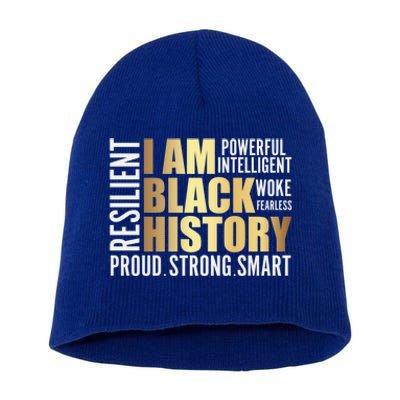 Black History Month Melanin Diversity Cute Gift Short Acrylic Beanie