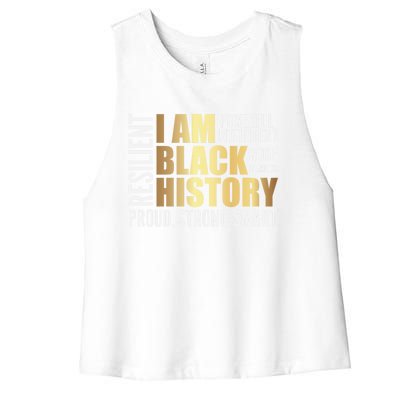 Black History Month Melanin Diversity Cute Gift Women's Racerback Cropped Tank