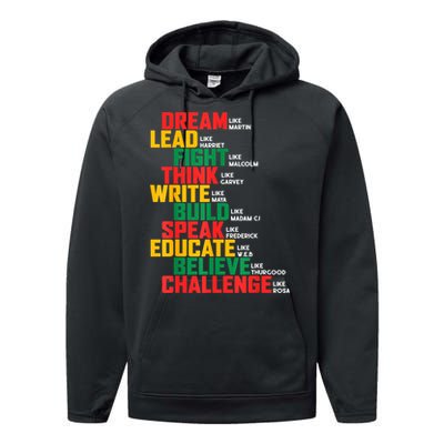 Black History Month For Men Women Performance Fleece Hoodie