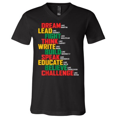 Black History Month For Men Women V-Neck T-Shirt