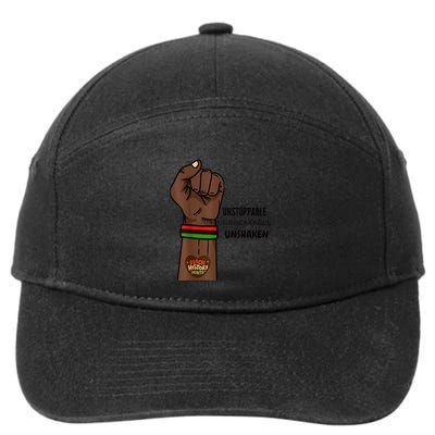 Black History Month Unstoppable Unshaken Unbreakable 7-Panel Snapback Hat